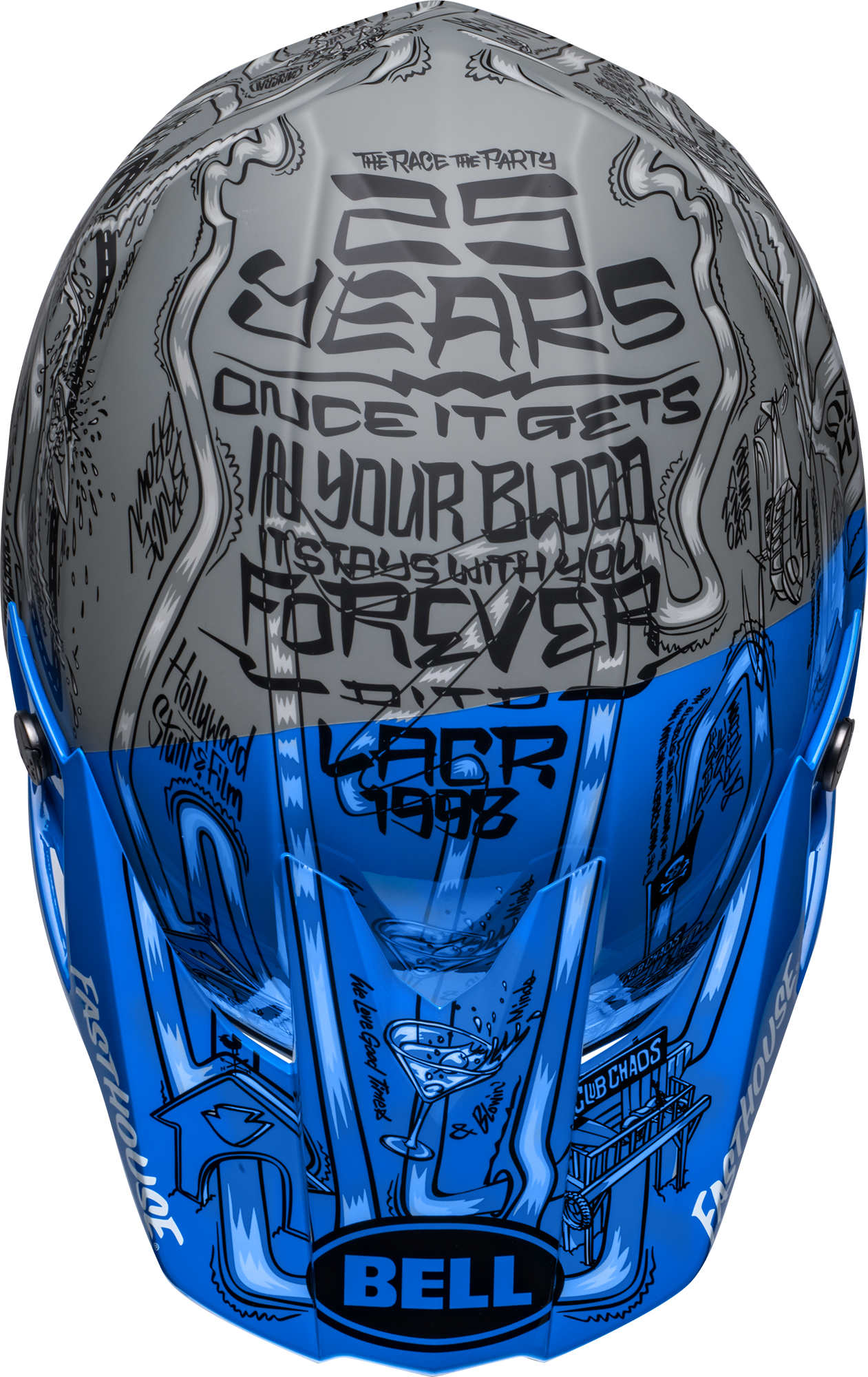 BELL LE MOTO-10 SPHERICAL FASTHOUSE DAY IN THE DIRT BLUE/GREY HELMET