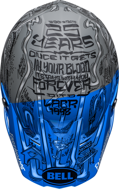 BELL LE MOTO-10 SPHERICAL FASTHOUSE DAY IN THE DIRT BLUE/GREY HELMET