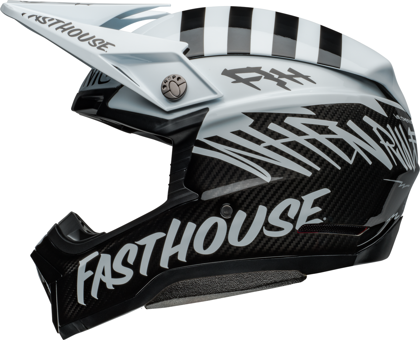 BELL MOTO-10 SPHERICAL FASTHOUSE MOD SQUAD WHITE/BLACK HELMET