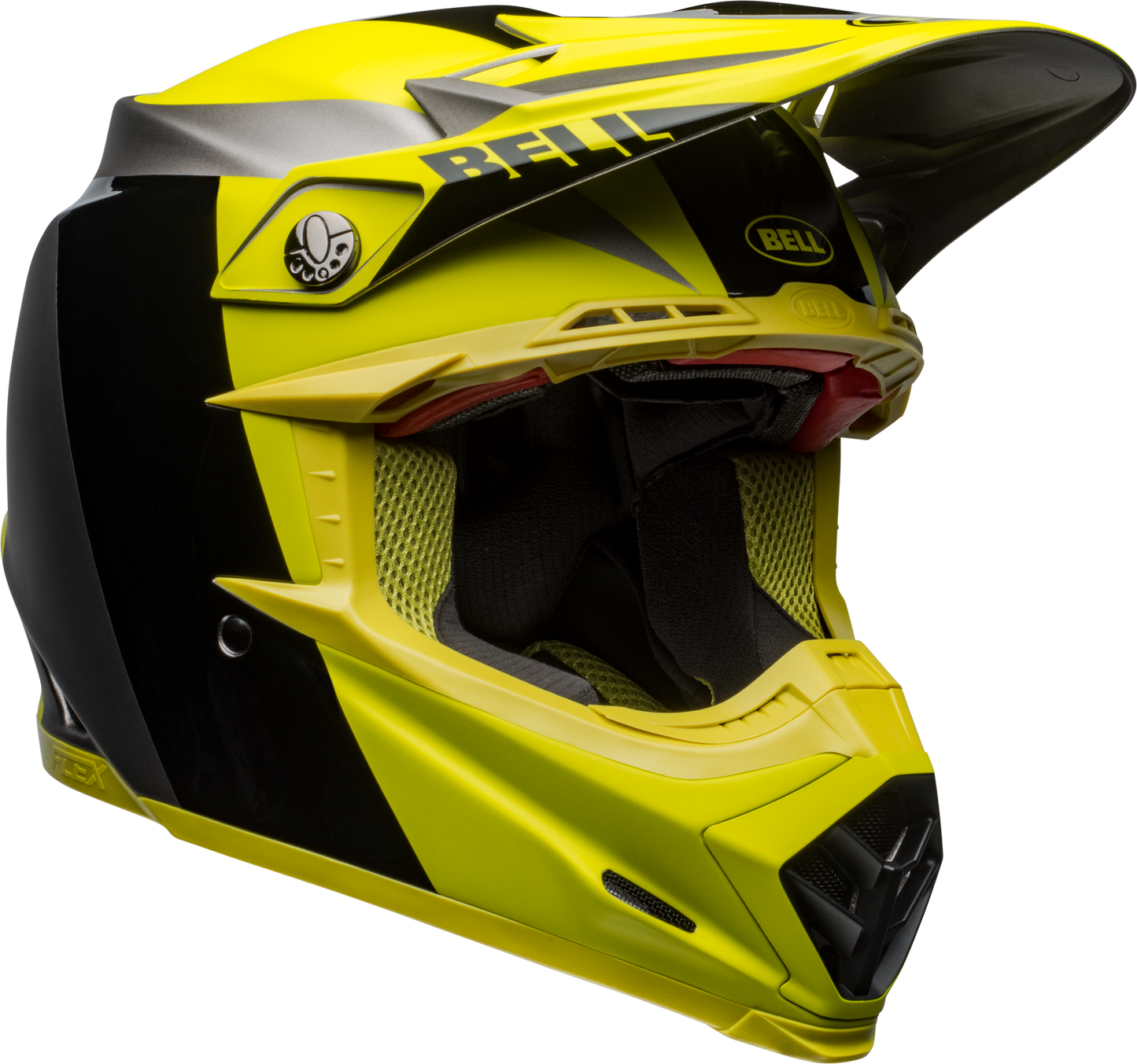 BELL MOTO-9 FLEX DIVISION MATTE/GLOSS BLACK/HI-VIZ/GREY HELMET