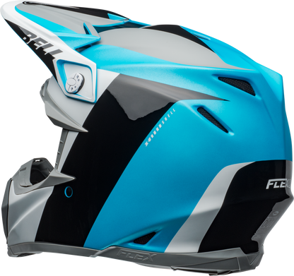 BELL MOTO-9 FLEX DIVISION MATTE/GLOSS WHITE/BLACK/BLUE HELMET