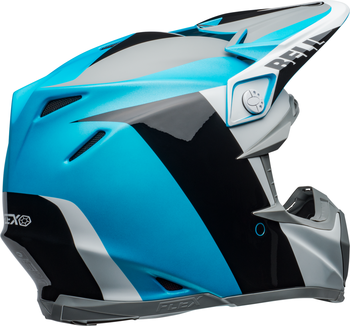 BELL MOTO-9 FLEX DIVISION MATTE/GLOSS WHITE/BLACK/BLUE HELMET