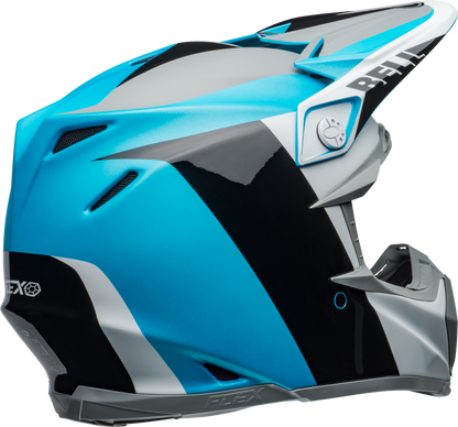 BELL MOTO-9 FLEX DIVISION MATTE/GLOSS WHITE/BLACK/BLUE HELMET