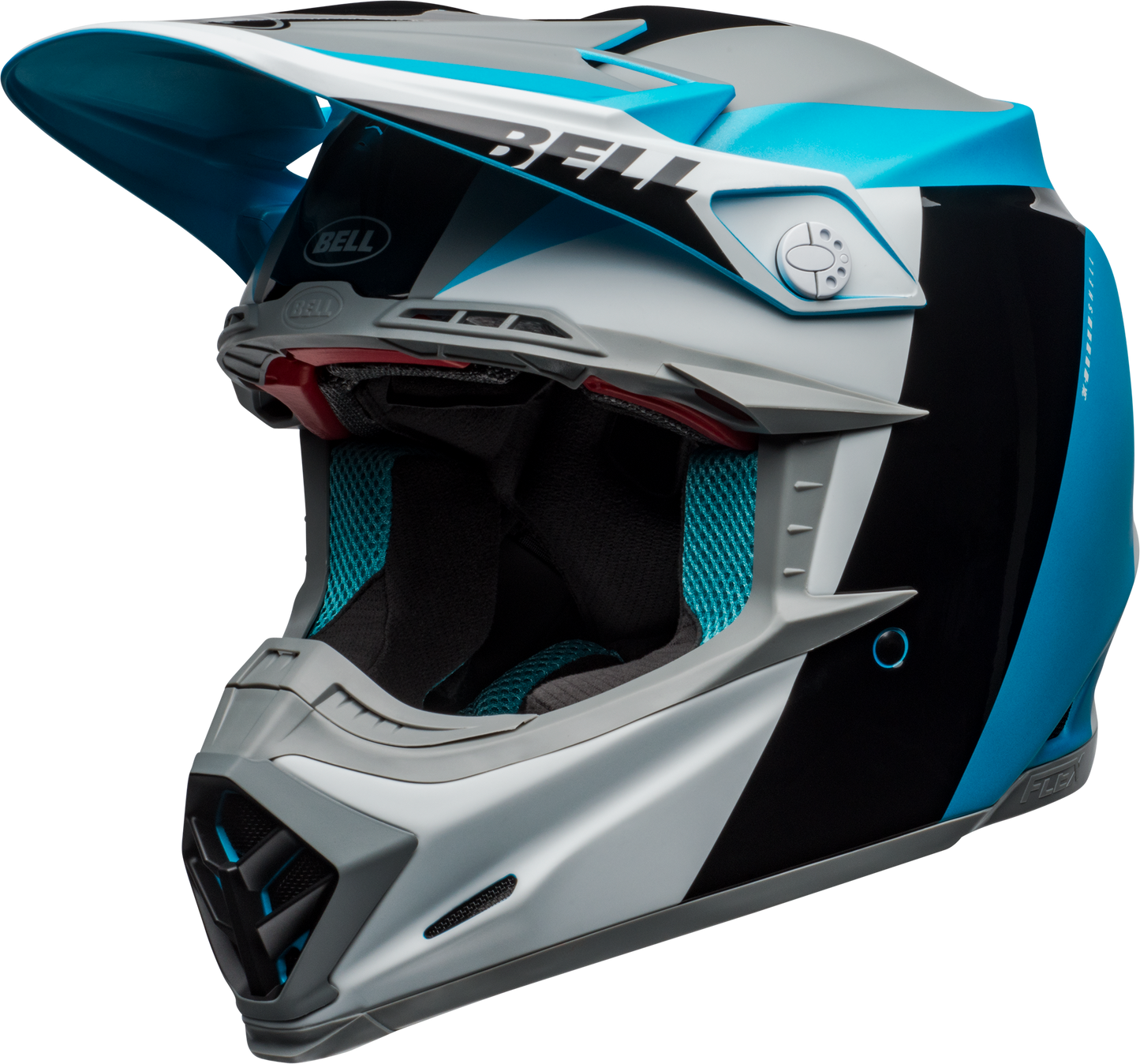 BELL MOTO-9 FLEX DIVISION MATTE/GLOSS WHITE/BLACK/BLUE HELMET