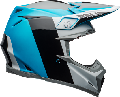 BELL MOTO-9 FLEX DIVISION MATTE/GLOSS WHITE/BLACK/BLUE HELMET