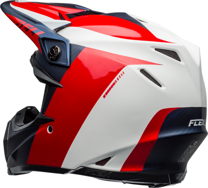 BELL MOTO-9 FLEX DIVISION MATTE/GLOSS WHITE/BLUE/RED HELMET