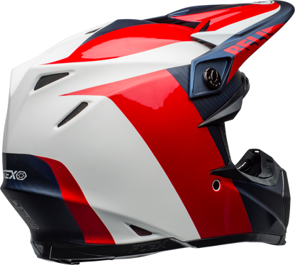 BELL MOTO-9 FLEX DIVISION MATTE/GLOSS WHITE/BLUE/RED HELMET