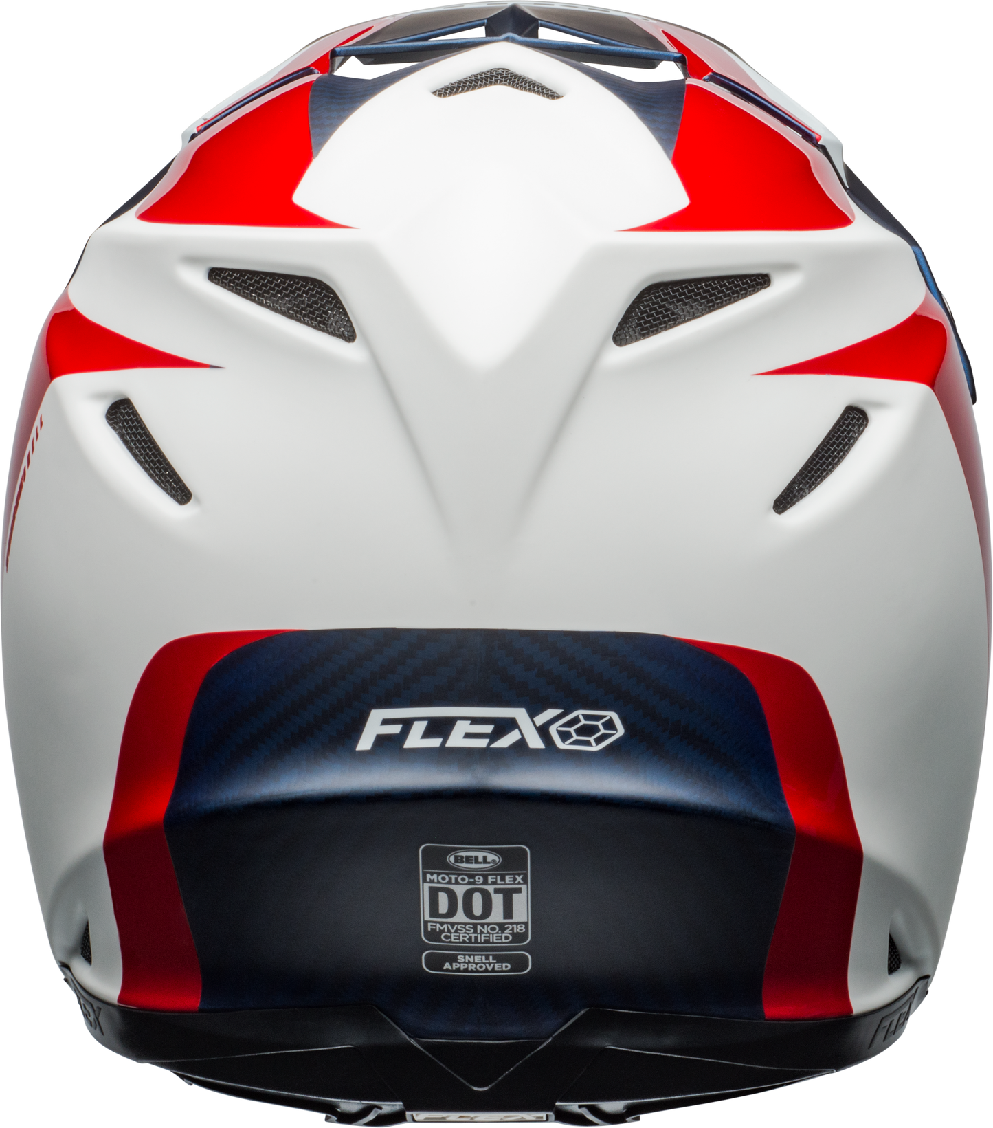 BELL MOTO-9 FLEX DIVISION MATTE/GLOSS WHITE/BLUE/RED HELMET