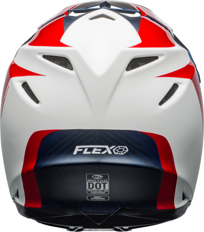 BELL MOTO-9 FLEX DIVISION MATTE/GLOSS WHITE/BLUE/RED HELMET