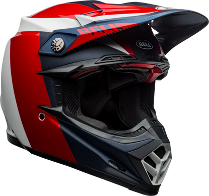 BELL MOTO-9 FLEX DIVISION MATTE/GLOSS WHITE/BLUE/RED HELMET