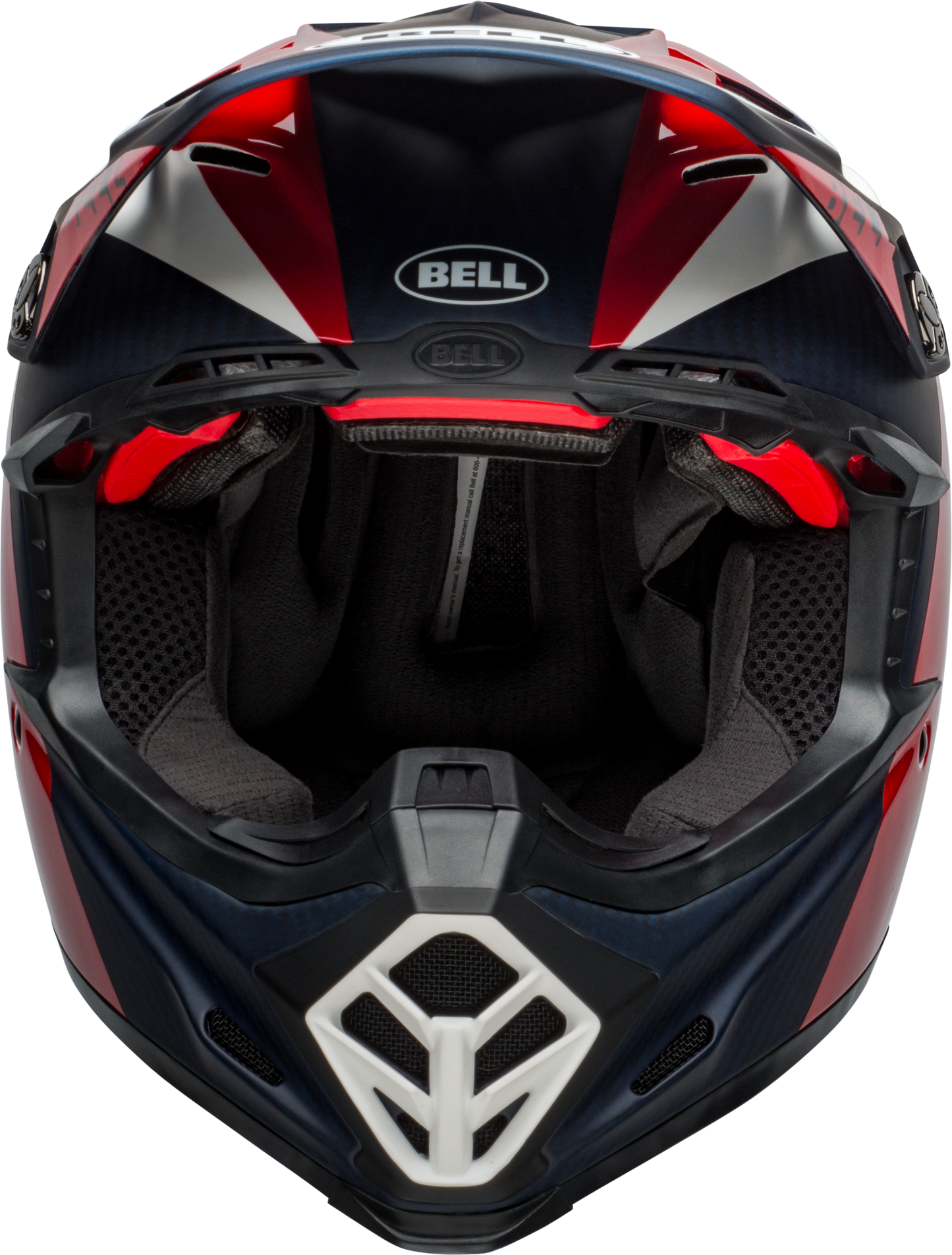 BELL MOTO-9 FLEX DIVISION MATTE/GLOSS WHITE/BLUE/RED HELMET