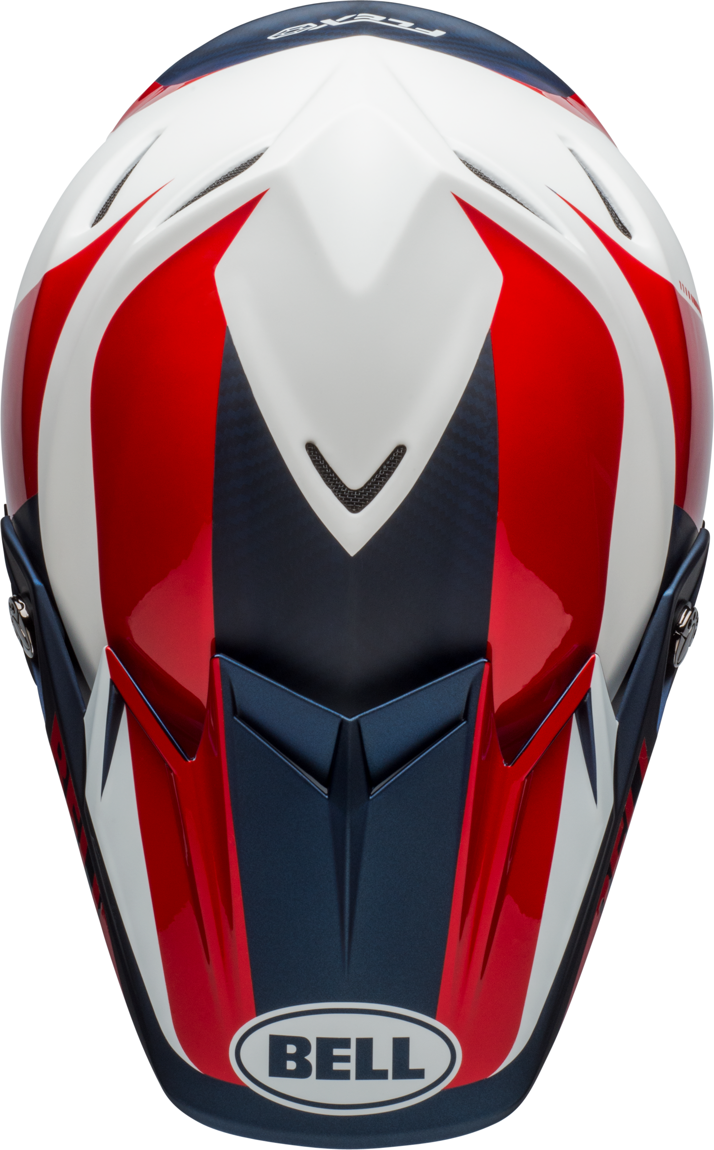 BELL MOTO-9 FLEX DIVISION MATTE/GLOSS WHITE/BLUE/RED HELMET