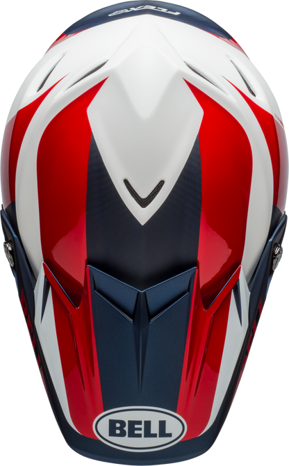 BELL MOTO-9 FLEX DIVISION MATTE/GLOSS WHITE/BLUE/RED HELMET