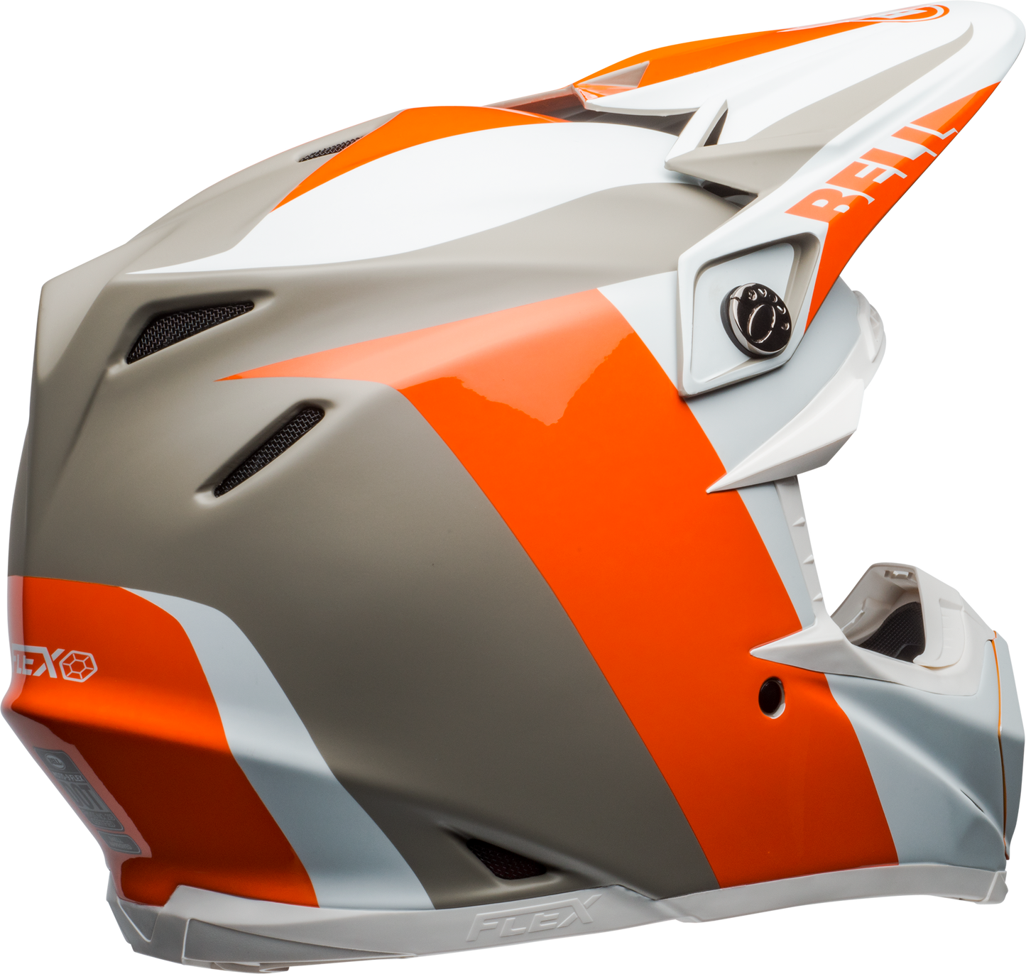 BELL MOTO-9 FLEX DIVISION MATTE/GLOSS WHITE/ORANGE/SAND HELMET