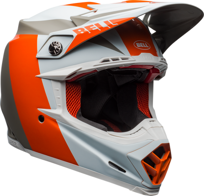 BELL MOTO-9 FLEX DIVISION MATTE/GLOSS WHITE/ORANGE/SAND HELMET