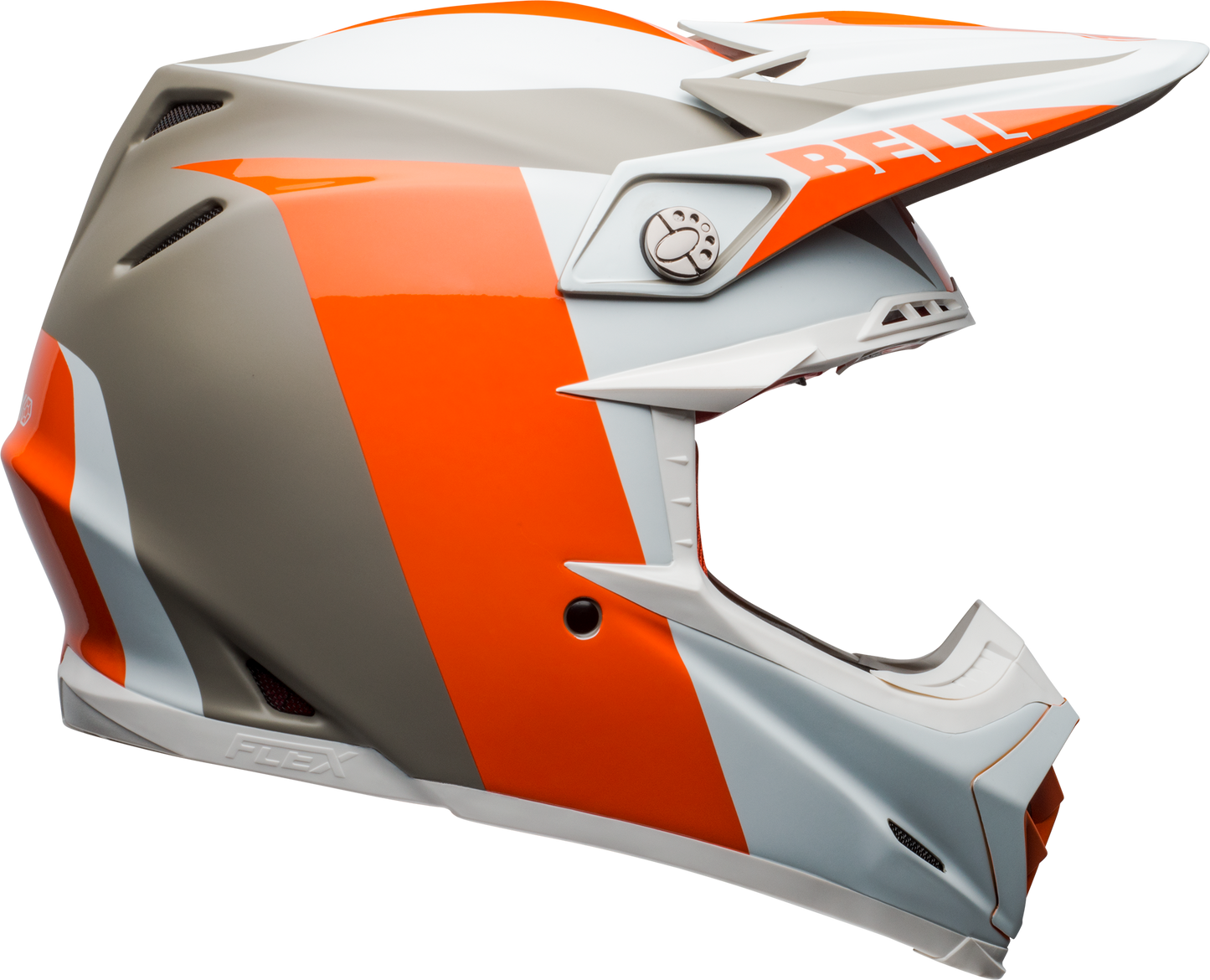 BELL MOTO-9 FLEX DIVISION MATTE/GLOSS WHITE/ORANGE/SAND HELMET