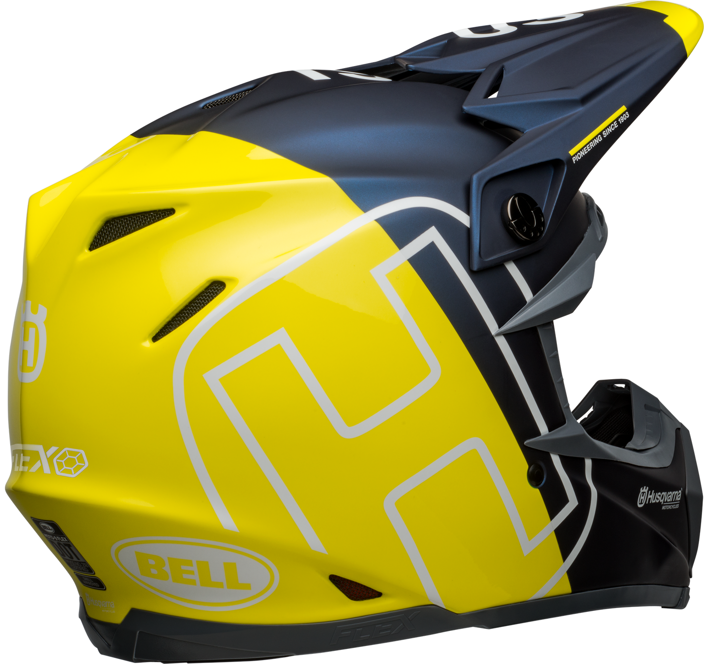 BELL MOTO-9 FLEX HUSKY GOTLAND MATTE/GLOSS BLUE/HI-VIZ HELMET