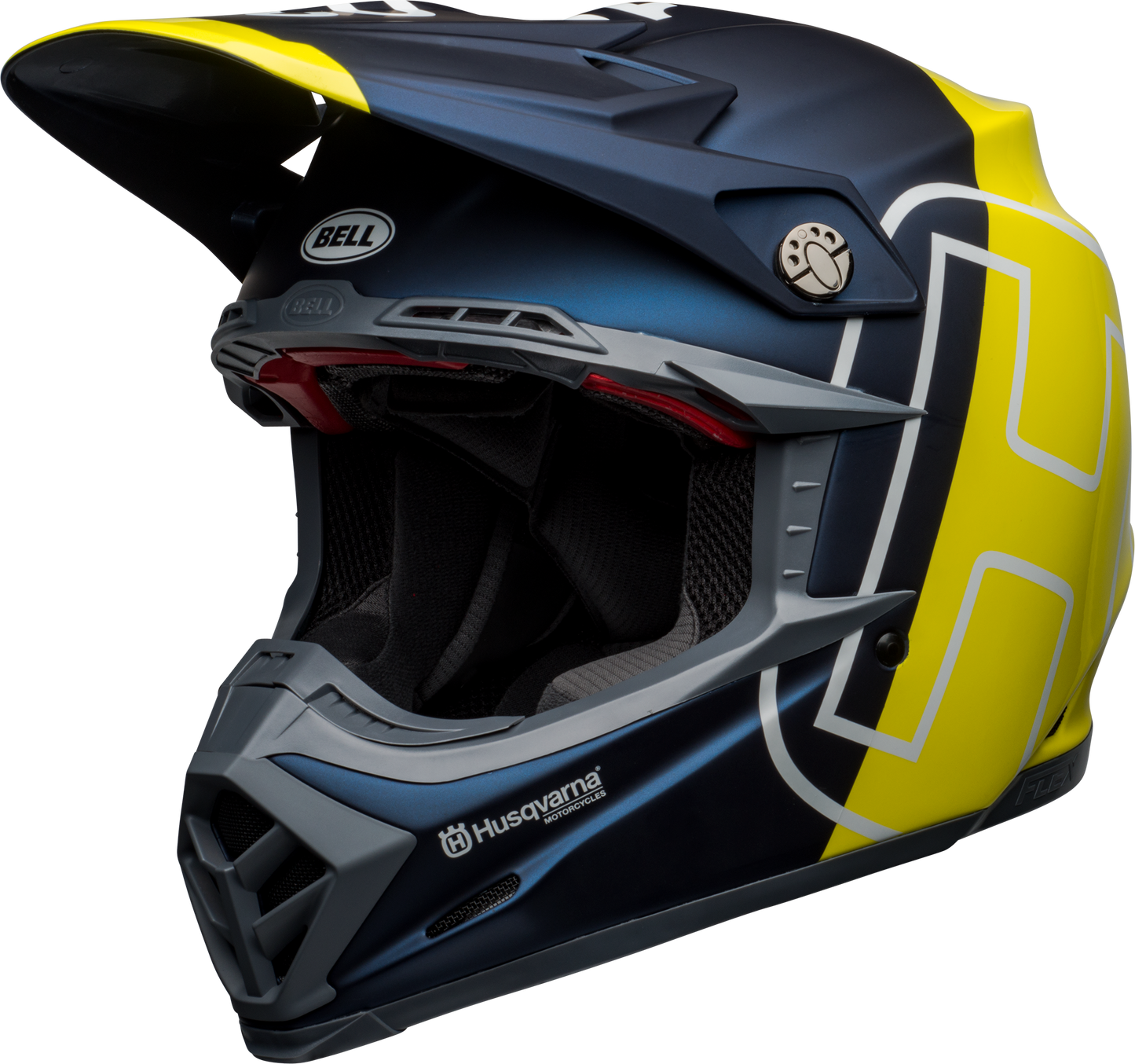 BELL MOTO-9 FLEX HUSKY GOTLAND MATTE/GLOSS BLUE/HI-VIZ HELMET