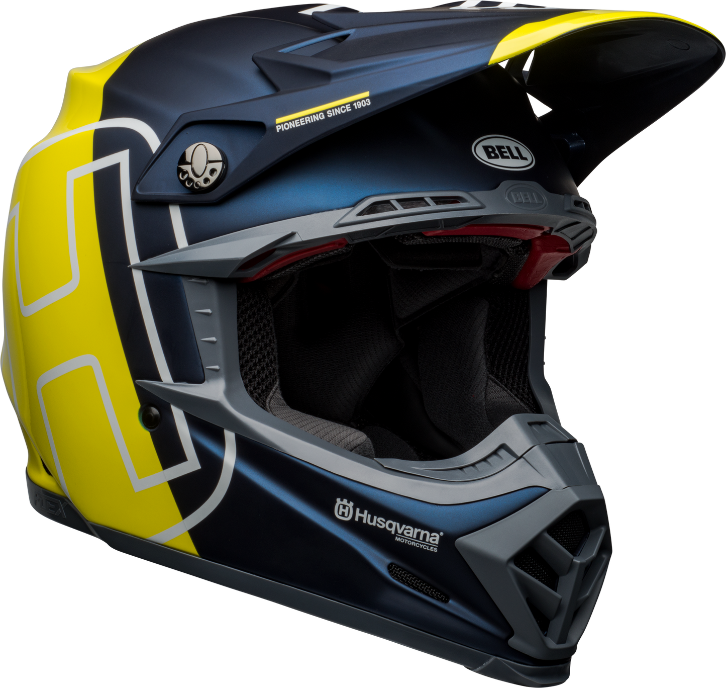 BELL MOTO-9 FLEX HUSKY GOTLAND MATTE/GLOSS BLUE/HI-VIZ HELMET