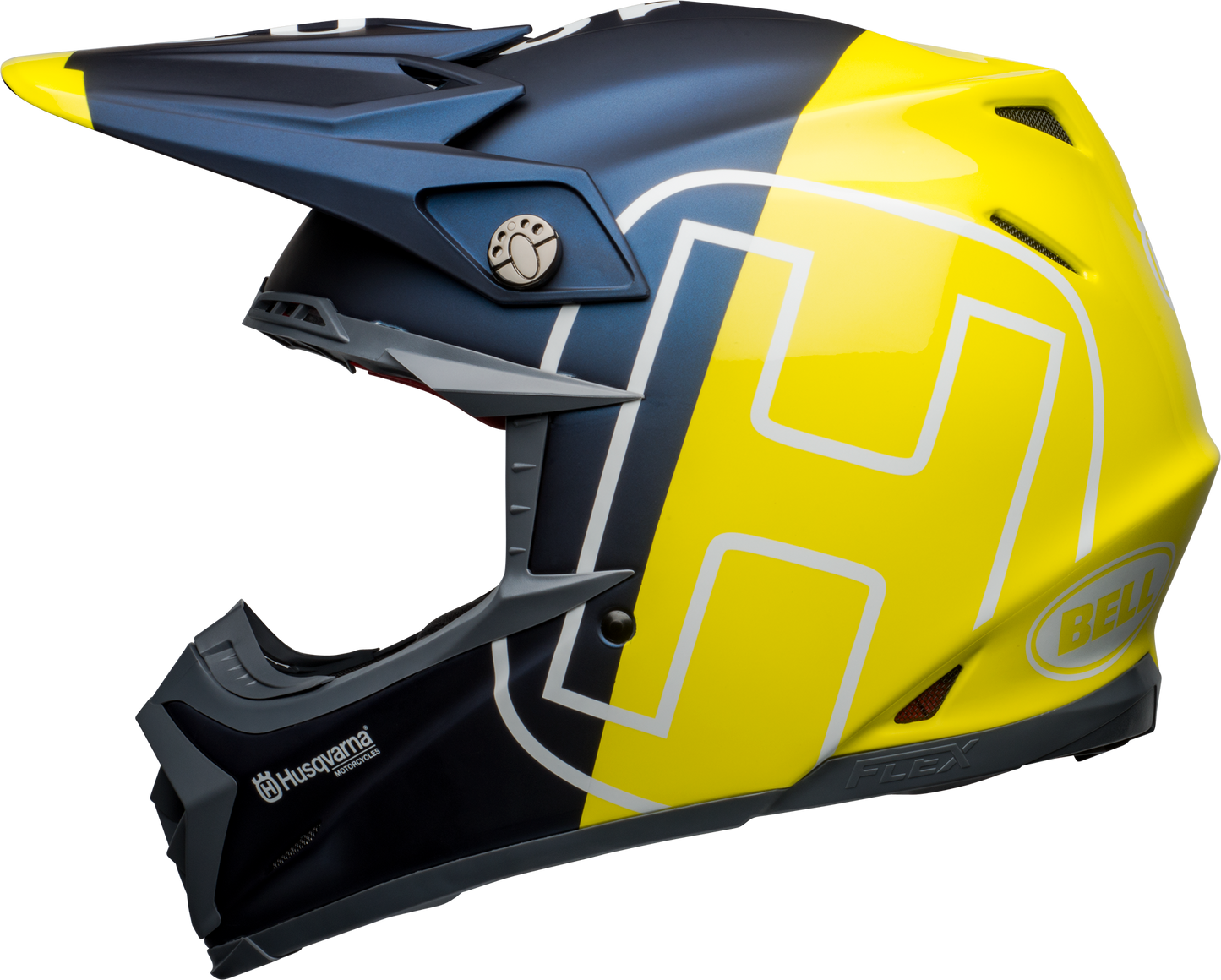 BELL MOTO-9 FLEX HUSKY GOTLAND MATTE/GLOSS BLUE/HI-VIZ HELMET