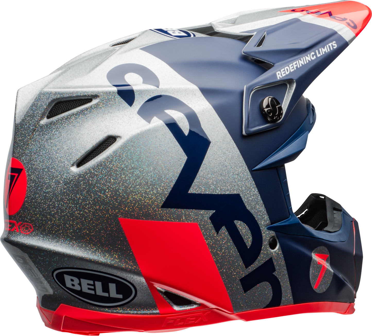 BELL MOTO-9 FLEX SEVEN GALAXY MATTE/GLOSS NAVY/SILVER HELMET