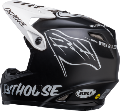 BELL 2024 MOTO-9 MIPS YOUTH FASTHOUSE FLYING COLOURS MATTE BLACK/WHITE HELMET