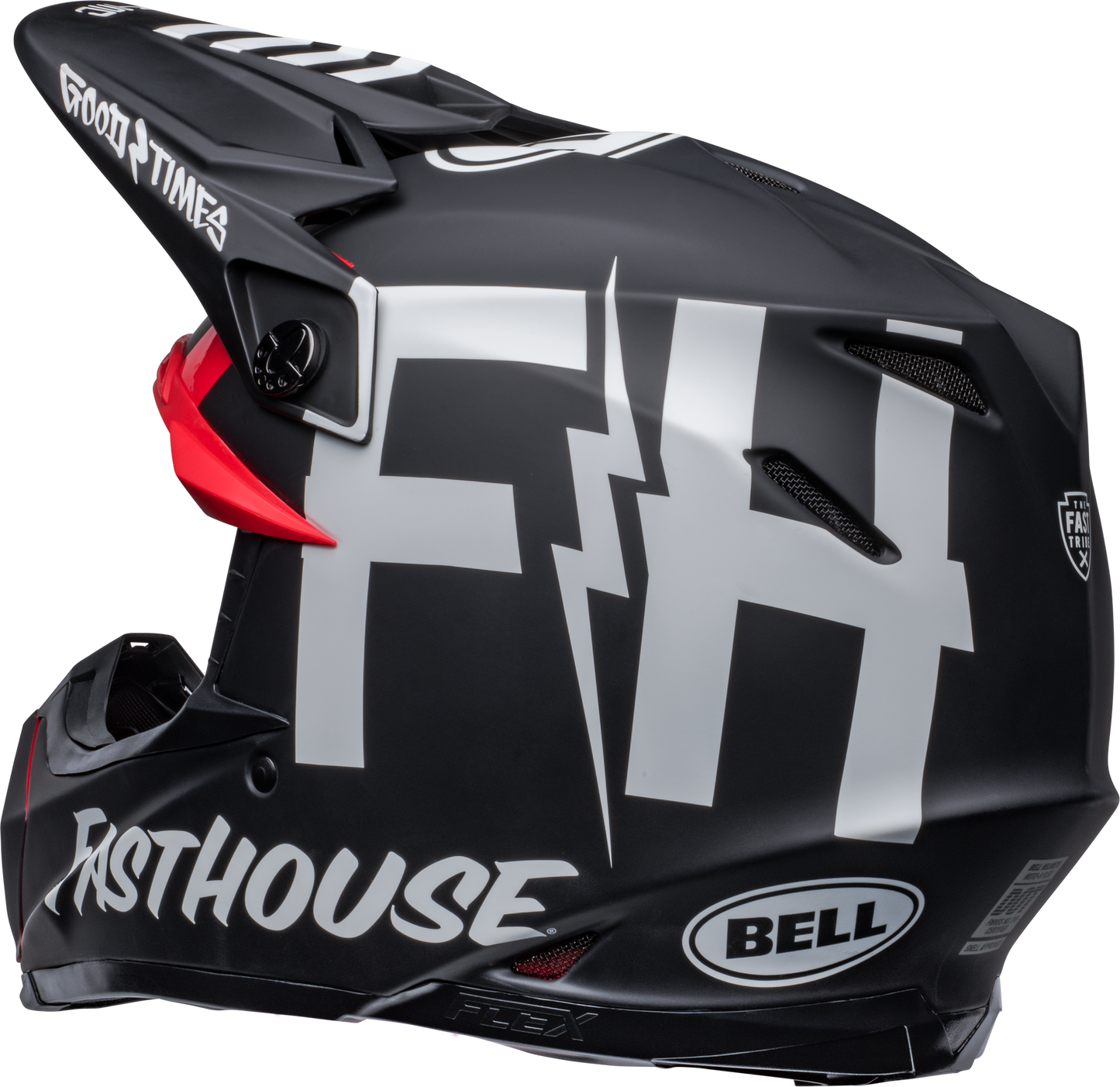 BELL MOTO-9S FLEX FASTHOUSE TRIBE MATTE/GLOSS BLACK/WHITE HELMET