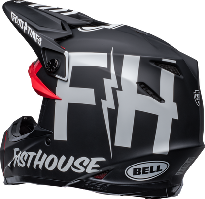 BELL MOTO-9S FLEX FASTHOUSE TRIBE MATTE/GLOSS BLACK/WHITE HELMET