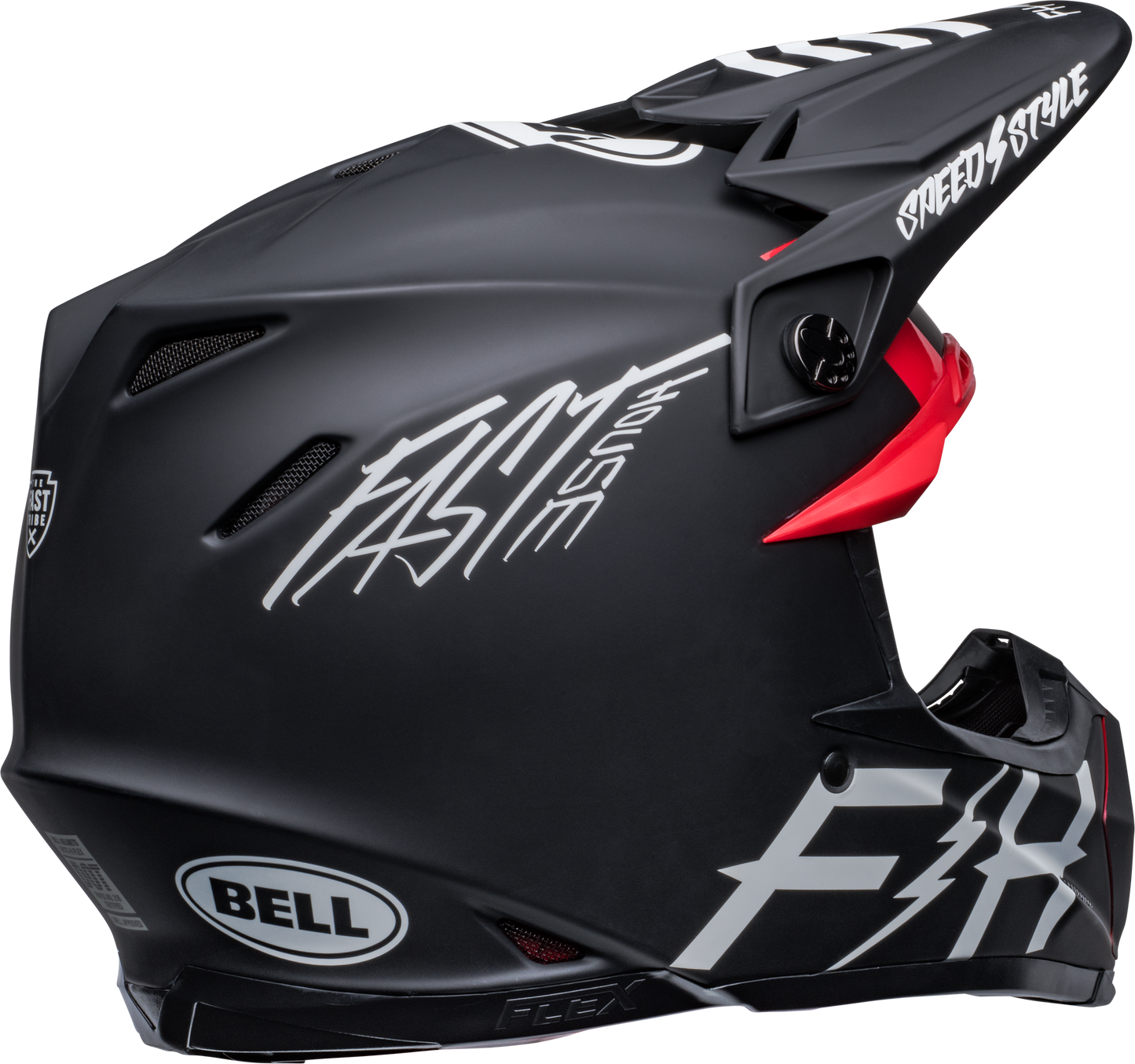 BELL MOTO-9S FLEX FASTHOUSE TRIBE MATTE/GLOSS BLACK/WHITE HELMET