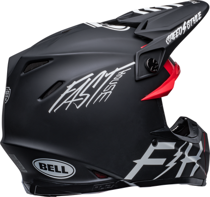 BELL MOTO-9S FLEX FASTHOUSE TRIBE MATTE/GLOSS BLACK/WHITE HELMET