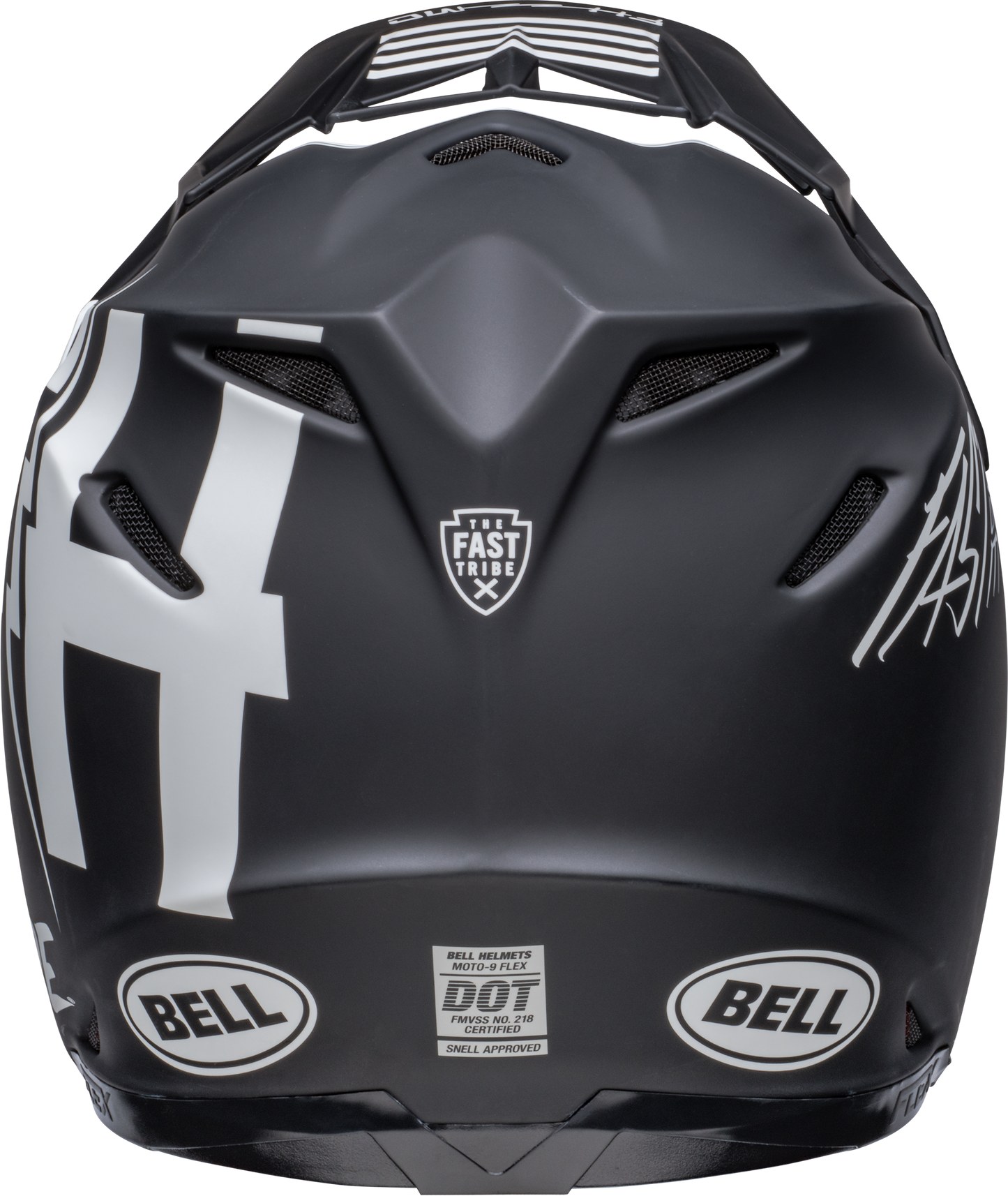 BELL MOTO-9S FLEX FASTHOUSE TRIBE MATTE/GLOSS BLACK/WHITE HELMET