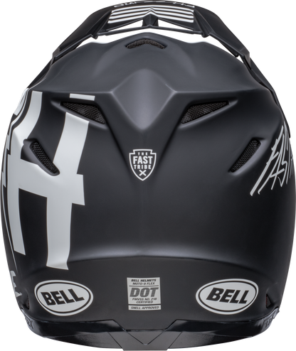 BELL MOTO-9S FLEX FASTHOUSE TRIBE MATTE/GLOSS BLACK/WHITE HELMET