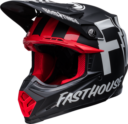 BELL MOTO-9S FLEX FASTHOUSE TRIBE MATTE/GLOSS BLACK/WHITE HELMET