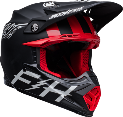 BELL MOTO-9S FLEX FASTHOUSE TRIBE MATTE/GLOSS BLACK/WHITE HELMET