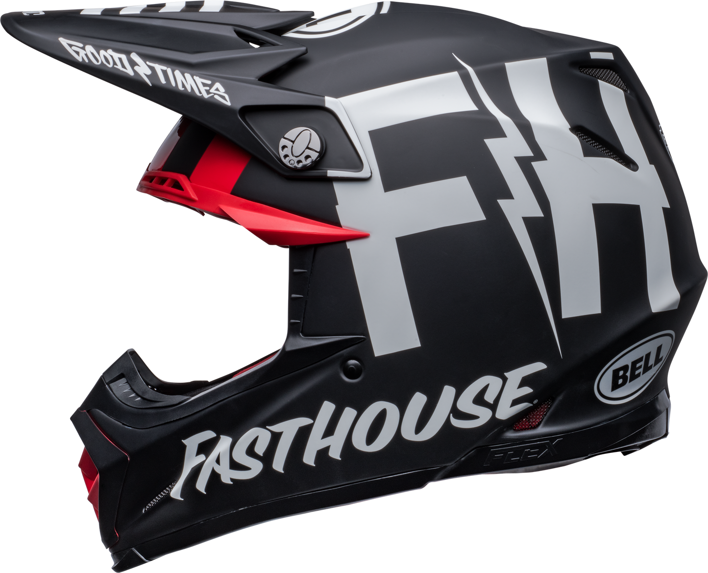 BELL MOTO-9S FLEX FASTHOUSE TRIBE MATTE/GLOSS BLACK/WHITE HELMET