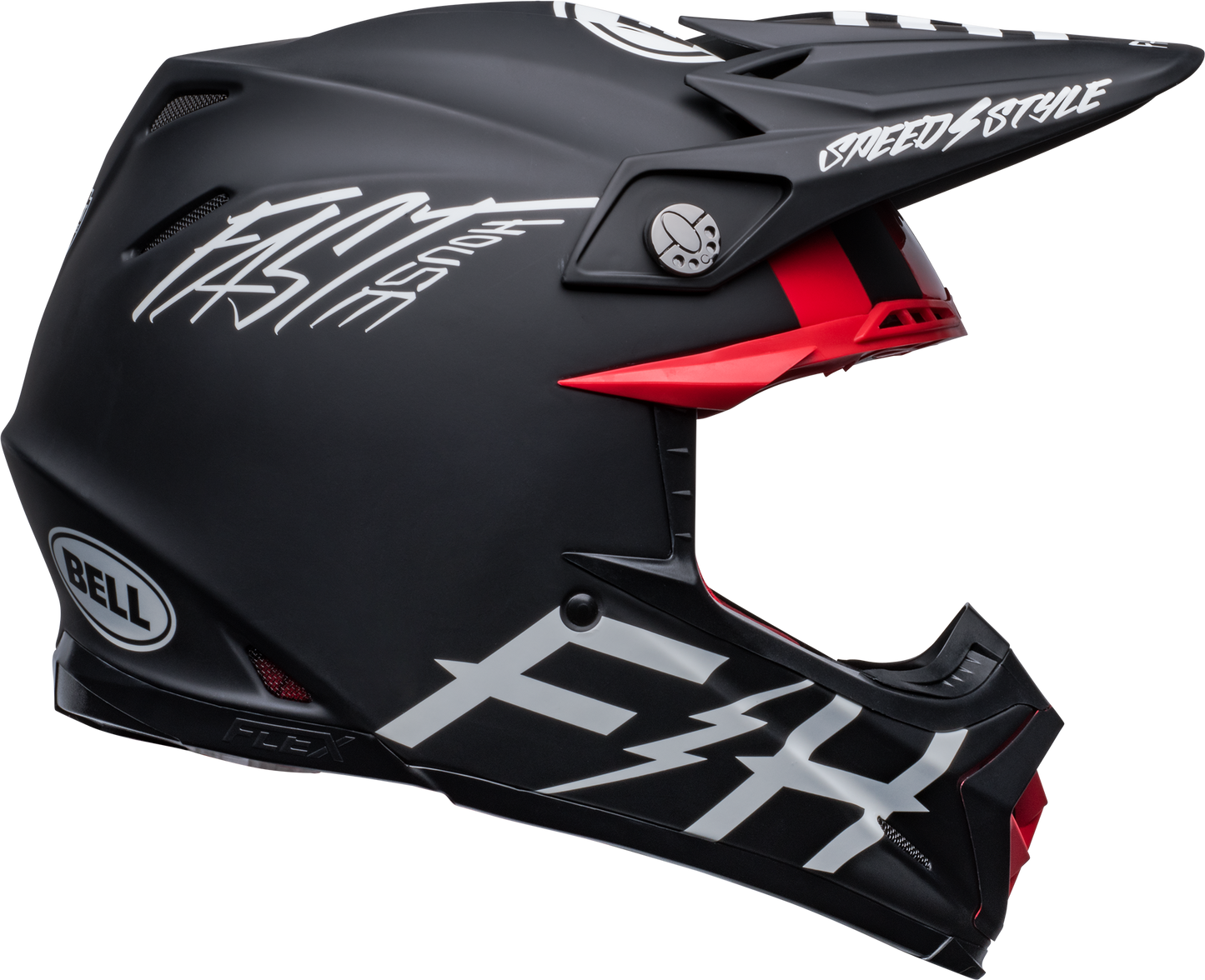 BELL MOTO-9S FLEX FASTHOUSE TRIBE MATTE/GLOSS BLACK/WHITE HELMET