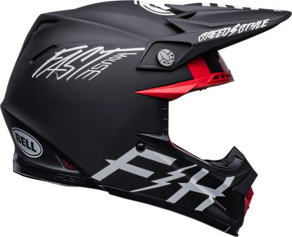 BELL MOTO-9S FLEX FASTHOUSE TRIBE MATTE/GLOSS BLACK/WHITE HELMET