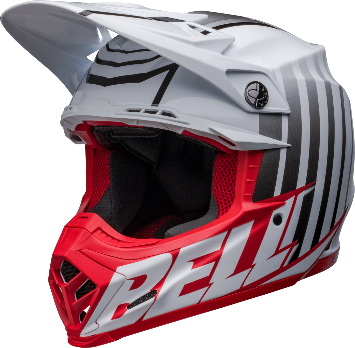 BELL 2024 MOTO-9S FLEX SPRINT MATTE/GLOSS WHITE/RED HELMET