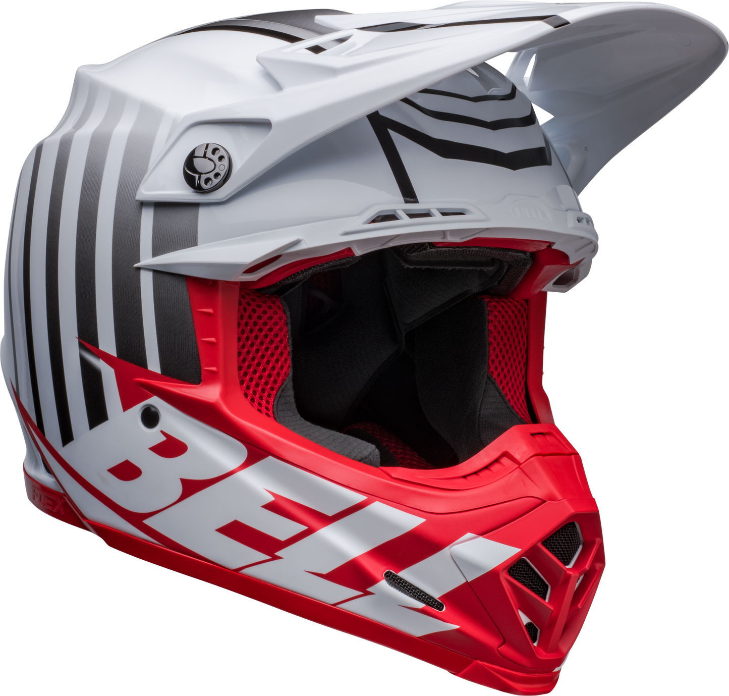 BELL 2024 MOTO-9S FLEX SPRINT MATTE/GLOSS WHITE/RED HELMET