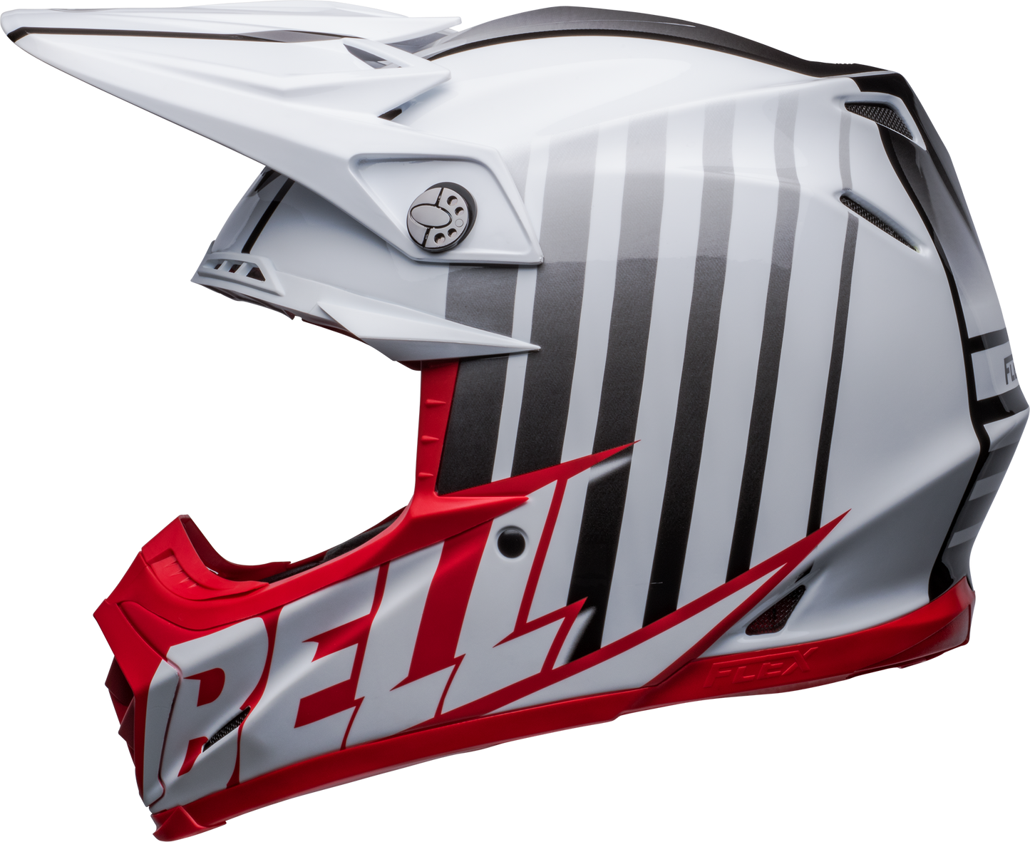 BELL 2024 MOTO-9S FLEX SPRINT MATTE/GLOSS WHITE/RED HELMET