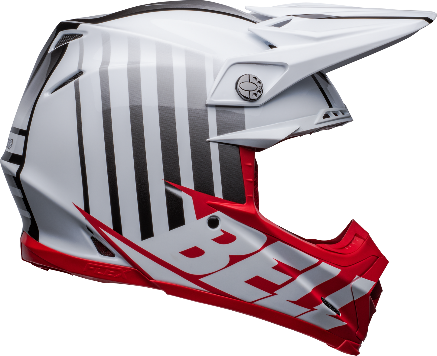 BELL 2024 MOTO-9S FLEX SPRINT MATTE/GLOSS WHITE/RED HELMET