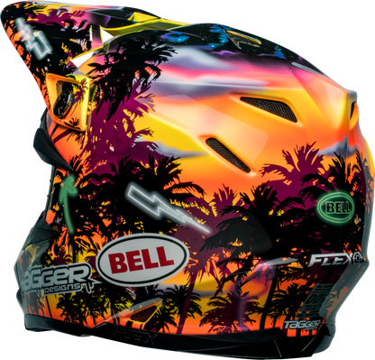 BELL 2024 MOTO-9S FLEX TAGGER TROPICAL FEVER YELLOW/ORANGE HELMET