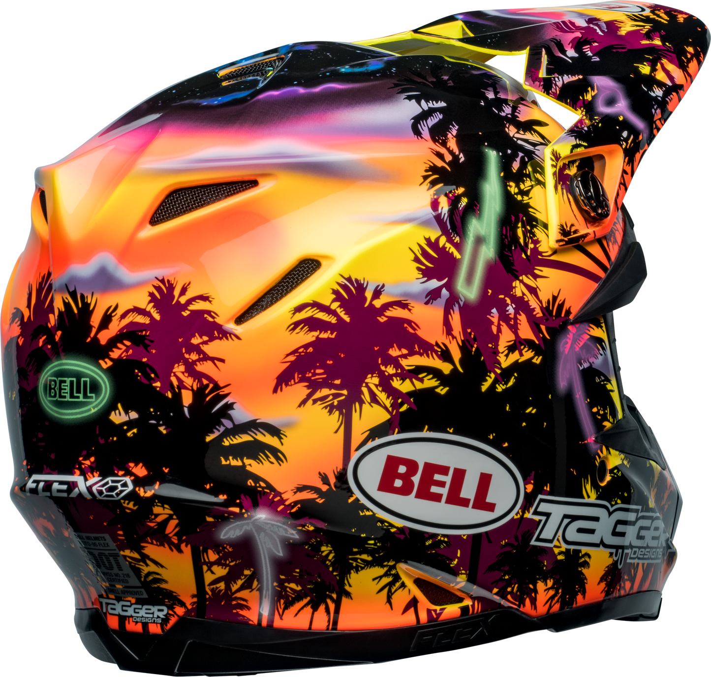 BELL 2024 MOTO-9S FLEX TAGGER TROPICAL FEVER YELLOW/ORANGE HELMET