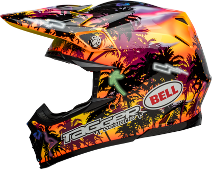 BELL 2024 MOTO-9S FLEX TAGGER TROPICAL FEVER YELLOW/ORANGE HELMET