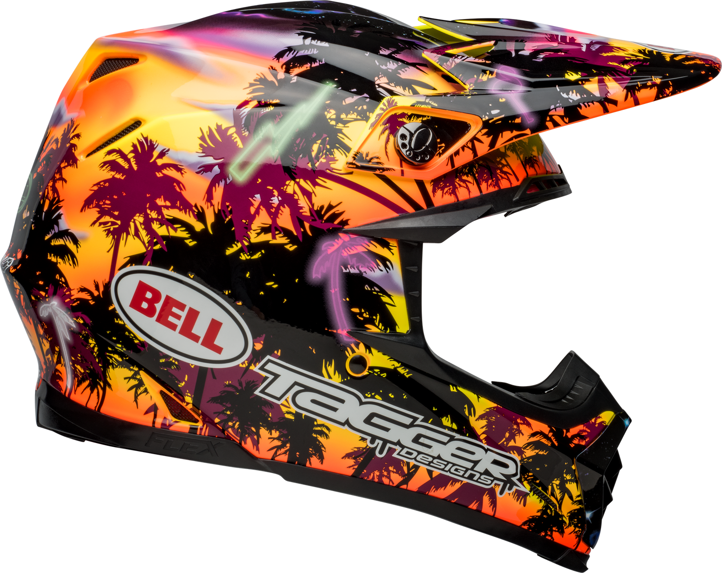 BELL 2024 MOTO-9S FLEX TAGGER TROPICAL FEVER YELLOW/ORANGE HELMET