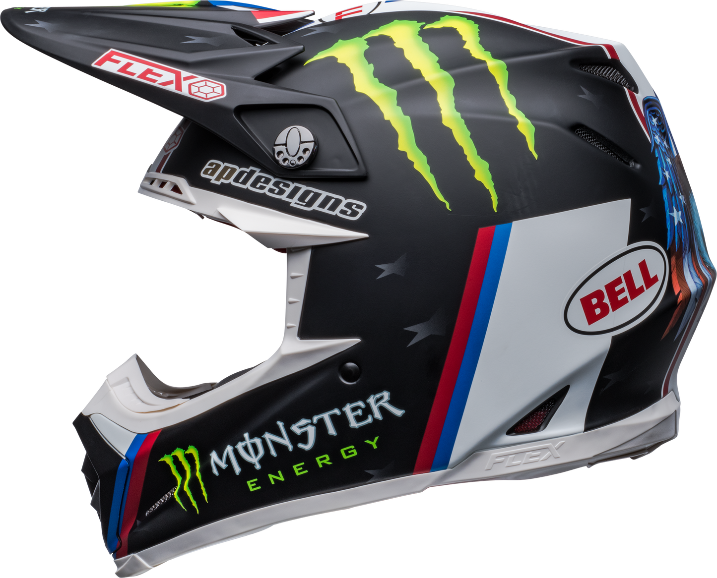 BELL 2024 MOTO-9S FLEX TOMAC REP 22 MATTE BLACK/WHITE HELMET