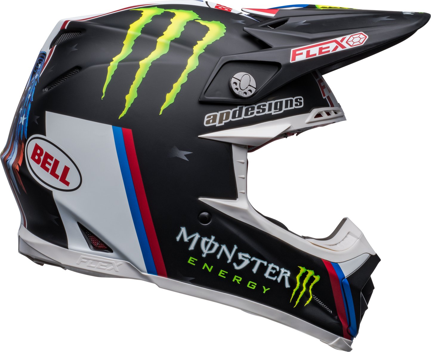 BELL 2024 MOTO-9S FLEX TOMAC REP 22 MATTE BLACK/WHITE HELMET