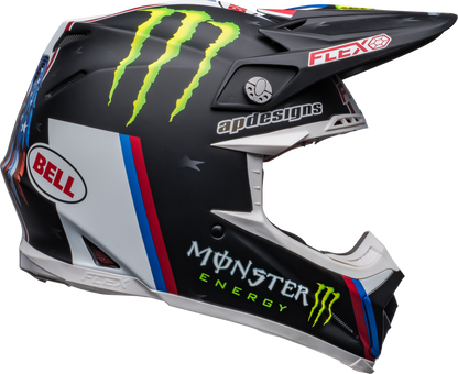 BELL 2024 MOTO-9S FLEX TOMAC REP 22 MATTE BLACK/WHITE HELMET