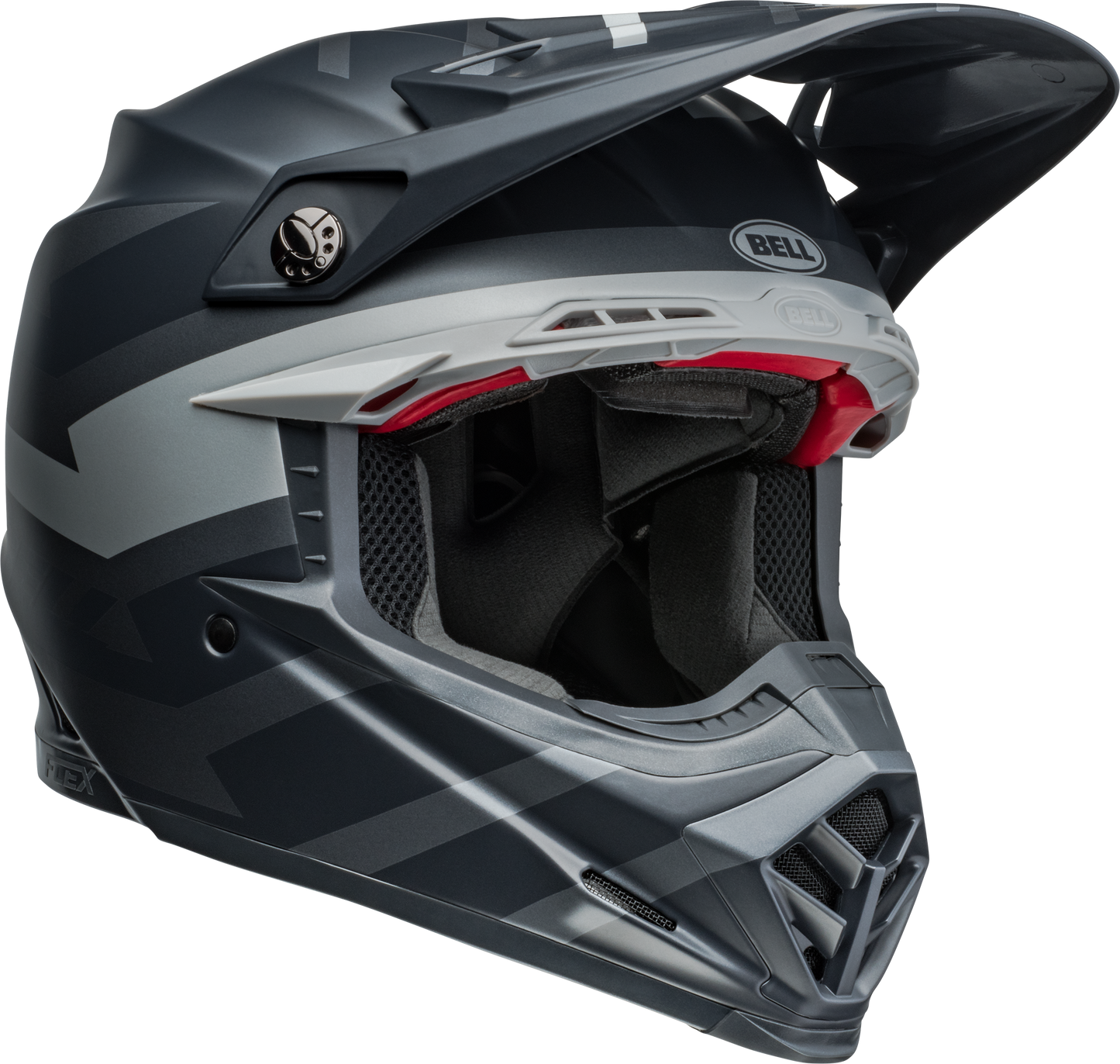 BELL 2024 MOTO-9S FLEX BANSHEE SATIN BLACK/SILVER HELMET