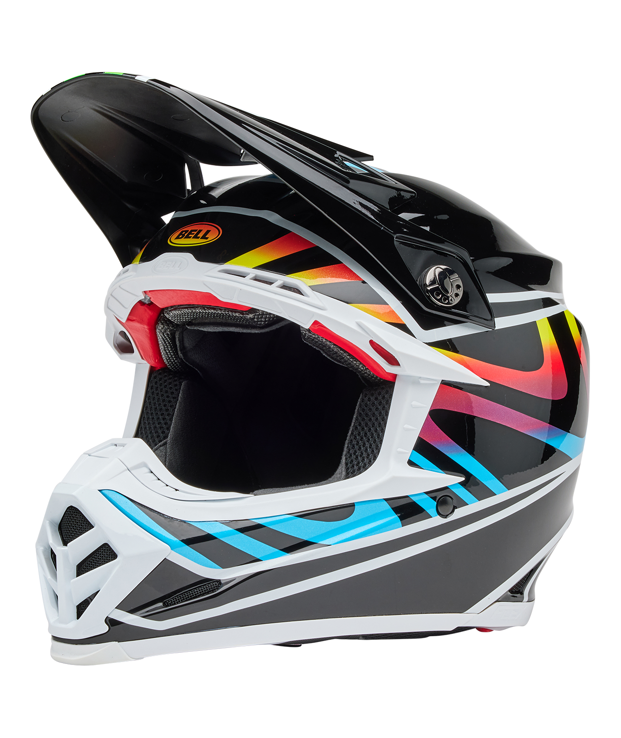 BELL 2025 MOTO-9S FLEX DRIFT BLACK/MULTICOLOUR HELMET